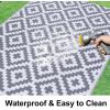 imageSmiry Waterproof Outdoor Rug 5x8 ft Reversible Plastic Straw Patio Camping Rugs Outdoor Indoor RV Mat Carpet for Patio Outside Entry Backyard Deck Bench Picnic Camper White ampamp GreyWhite and Grey