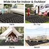 imageSmiry Waterproof Outdoor Rug 5x8ft Reversible Plastic Straw Patio Camping Rugs Outdoor Indoor RV Mat Carpet for Patio Outside Entry Backyard Deck Bench Picnic Camper Black ampamp GreyBeige