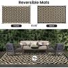 imageSmiry Waterproof Outdoor Rug 5x8ft Reversible Plastic Straw Patio Camping Rugs Outdoor Indoor RV Mat Carpet for Patio Outside Entry Backyard Deck Bench Picnic Camper Black ampamp GreyBlack and Beige
