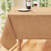imageSmiry Rectangle Linen Table Cloth Waterproof Wipeable Burlap Tablecloth Washable Decorative Farmhouse Linens Table Cover for Kitchen Dining Parties 52x70 Amber Bronze