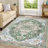 imageSmiry 8x10 Area Rugs for Living Room Boho Chic Style Printed Rugs Low Pile NonShedding Easy Care Machine Washable Lightweight Floor Carpets Rugs for Bedroom Dining Room Home Office OrangeGreen