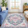 imageSmiry 8x10 Area Rugs for Living Room Boho Chic Style Printed Rugs Low Pile NonShedding Easy Care Machine Washable Lightweight Floor Carpets Rugs for Bedroom Dining Room Home Office OrangePink