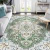 imageSmiry 8x10 Area Rugs for Living Room Boho Chic Style Printed Rugs Low Pile NonShedding Easy Care Machine Washable Lightweight Floor Carpets Rugs for Bedroom Dining Room Home Office OrangeGreen