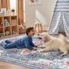 imageSmiry 8x10 Area Rugs for Living Room Boho Chic Style Printed Rugs Low Pile NonShedding Easy Care Machine Washable Lightweight Floor Carpets Rugs for Bedroom Dining Room Home Office OrangePink