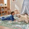 imageSmiry 8x10 Area Rugs for Living Room Boho Chic Style Printed Rugs Low Pile NonShedding Easy Care Machine Washable Lightweight Floor Carpets Rugs for Bedroom Dining Room Home Office OrangeGreen