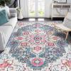 imageSmiry 8x10 Area Rugs for Living Room Boho Chic Style Printed Rugs Low Pile NonShedding Easy Care Machine Washable Lightweight Floor Carpets Rugs for Bedroom Dining Room Home Office OrangePink