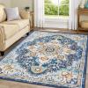 imageSmiry 8x10 Area Rugs for Living Room Boho Chic Style Printed Rugs Low Pile NonShedding Easy Care Machine Washable Lightweight Floor Carpets Rugs for Bedroom Dining Room Home Office OrangeBlue