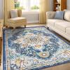 imageSmiry 8x10 Area Rugs for Living Room Boho Chic Style Printed Rugs Low Pile NonShedding Easy Care Machine Washable Lightweight Floor Carpets Rugs for Bedroom Dining Room Home Office OrangeBlue