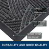 imageSmiry Front Door Mat Indoor Outdoor Entrance Heavy Duty Natural Rubber Sturdy Trap Dirt Moisture Doormat and Easy Clean Low Profile Patio Porch Entryway Mat 295x17 Inch BrownGeometricGreyGeometric