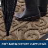 imageSmiry Front Door Mat Indoor Outdoor Entrance Heavy Duty Natural Rubber Sturdy Trap Dirt Moisture Doormat and Easy Clean Low Profile Patio Porch Entryway Mat 295x17 Inch BrownGeometricBrownWelcome