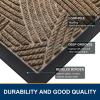 imageSmiry Front Door Mat Indoor Outdoor Entrance Heavy Duty Natural Rubber Sturdy Trap Dirt Moisture Doormat and Easy Clean Low Profile Patio Porch Entryway Mat 295x17 Inch BrownGeometricBrownGeometric