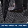 imageSmiry Front Door Mat Indoor Outdoor Entrance Heavy Duty Natural Rubber Sturdy Trap Dirt Moisture Doormat and Easy Clean Low Profile Patio Porch Entryway Mat 295x17 Inch BrownGeometricGreyGeometric