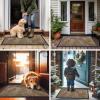 imageSmiry Front Door Mat Indoor Outdoor Entrance Heavy Duty Natural Rubber Sturdy Trap Dirt Moisture Doormat and Easy Clean Low Profile Patio Porch Entryway Mat 295x17 Inch BrownGeometricBrownGeometric