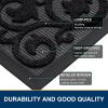 imageSmiry Front Door Mat Indoor Outdoor Entrance Heavy Duty Natural Rubber Sturdy Trap Dirt Moisture Doormat and Easy Clean Low Profile Patio Porch Entryway Mat 295x17 Inch BrownGeometricBlackWelcome