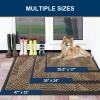 imageSmiry Front Door Mat Indoor Outdoor Entrance Heavy Duty Natural Rubber Sturdy Trap Dirt Moisture Doormat and Easy Clean Low Profile Patio Porch Entryway Mat 295x17 Inch BrownGeometricBrownGeometric