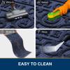 imageSmiry Front Door Mat Indoor Outdoor Entrance Heavy Duty Natural Rubber Sturdy Trap Dirt Moisture Doormat and Easy Clean Low Profile Patio Porch Entryway Mat 295x17 Inch BrownGeometricNavy BlueWelcome
