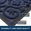imageSmiry Front Door Mat Indoor Outdoor Entrance Heavy Duty Natural Rubber Sturdy Trap Dirt Moisture Doormat and Easy Clean Low Profile Patio Porch Entryway Mat 295x17 Inch BrownGeometricNavy BlueWelcome