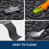 imageSmiry Front Door Mat Indoor Outdoor Entrance Heavy Duty Natural Rubber Sturdy Trap Dirt Moisture Doormat and Easy Clean Low Profile Patio Porch Entryway Mat 295x17 Inch BrownGeometricGreyWelcome