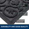 imageSmiry Front Door Mat Indoor Outdoor Entrance Heavy Duty Natural Rubber Sturdy Trap Dirt Moisture Doormat and Easy Clean Low Profile Patio Porch Entryway Mat 295x17 Inch BrownGeometricGreyWelcome
