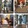 imageSmiry Front Door Mat Outside Entrance Heavy Duty Outdoor Indoor Natural Rubber Doormat Non Slip Trap Dirt and Moisture Easy Clean Low Profile Patio Porch Entryway Mat 295x17 GreyCoffee
