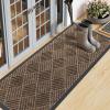 imageSmiry Front Door Mat Outside Entrance Heavy Duty Outdoor Indoor Natural Rubber Doormat Non Slip Trap Dirt and Moisture Easy Clean Low Profile Patio Porch Entryway Mat 295x17 GreyBrown