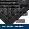 imageSmiry Front Door Mat Outside Entrance Heavy Duty Outdoor Indoor Natural Rubber Doormat Non Slip Trap Dirt and Moisture Easy Clean Low Profile Patio Porch Entryway Mat 295x17 GreySilver Grey