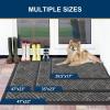 imageSmiry Front Door Mat Outside Entrance Heavy Duty Outdoor Indoor Natural Rubber Doormat Non Slip Trap Dirt and Moisture Easy Clean Low Profile Patio Porch Entryway Mat 295x17 GreyMix Black