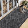 imageSmiry Front Door Mat Outside Entrance Heavy Duty Outdoor Indoor Natural Rubber Doormat Non Slip Trap Dirt and Moisture Easy Clean Low Profile Patio Porch Entryway Mat 295x17 GreyLight Grey