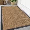 imageSmiry Front Door Mat Outside Entrance Heavy Duty Outdoor Indoor Natural Rubber Doormat Non Slip Trap Dirt and Moisture Easy Clean Low Profile Patio Porch Entryway Mat 295x17 GreyCoffee