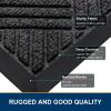 imageSmiry Front Door Mat Outside Entrance Heavy Duty Outdoor Indoor Natural Rubber Doormat Non Slip Trap Dirt and Moisture Easy Clean Low Profile Patio Porch Entryway Mat 295x17 GreyBlack