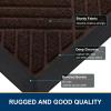 imageSmiry Front Door Mat Outside Entrance Heavy Duty Outdoor Indoor Natural Rubber Doormat Non Slip Trap Dirt and Moisture Easy Clean Low Profile Patio Porch Entryway Mat 295x17 GreyPure Brown