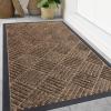 imageSmiry Front Door Mat Outside Entrance Heavy Duty Outdoor Indoor Natural Rubber Doormat Non Slip Trap Dirt and Moisture Easy Clean Low Profile Patio Porch Entryway Mat 295x17 GreyBrown