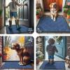 imageSmiry Front Door Mat Outside Entrance Heavy Duty Outdoor Indoor Natural Rubber Doormat Non Slip Trap Dirt and Moisture Easy Clean Low Profile Patio Porch Entryway Mat 295x17 GreyBlue