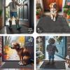 imageSmiry Front Door Mat Outside Entrance Heavy Duty Outdoor Indoor Natural Rubber Doormat Non Slip Trap Dirt and Moisture Easy Clean Low Profile Patio Porch Entryway Mat 295x17 GreyGrey
