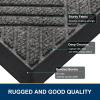 imageSmiry Front Door Mat Outside Entrance Heavy Duty Outdoor Indoor Natural Rubber Doormat Non Slip Trap Dirt and Moisture Easy Clean Low Profile Patio Porch Entryway Mat 295x17 GreyMix Black
