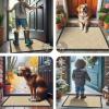 imageSmiry Front Door Mat Outside Entrance Heavy Duty Outdoor Indoor Natural Rubber Doormat Non Slip Trap Dirt and Moisture Easy Clean Low Profile Patio Porch Entryway Mat 295x17 GreyBeige