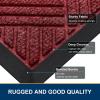 imageSmiry Front Door Mat Outside Entrance Heavy Duty Outdoor Indoor Natural Rubber Doormat Non Slip Trap Dirt and Moisture Easy Clean Low Profile Patio Porch Entryway Mat 295x17 GreyWine Red
