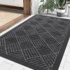 imageSmiry Front Door Mat Outside Entrance Heavy Duty Outdoor Indoor Natural Rubber Doormat Non Slip Trap Dirt and Moisture Easy Clean Low Profile Patio Porch Entryway Mat 295x17 GreyLight Grey