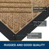 imageSmiry Front Door Mat Outside Entrance Heavy Duty Outdoor Indoor Natural Rubber Doormat Non Slip Trap Dirt and Moisture Easy Clean Low Profile Patio Porch Entryway Mat 295x17 GreyCoffee