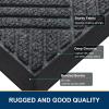 imageSmiry Front Door Mat Outside Entrance Heavy Duty Outdoor Indoor Natural Rubber Doormat Non Slip Trap Dirt and Moisture Easy Clean Low Profile Patio Porch Entryway Mat 295x17 GreyDark Grey