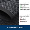 imageSmiry Front Door Mat Outside Entrance Heavy Duty Outdoor Indoor Natural Rubber Doormat Non Slip Trap Dirt and Moisture Easy Clean Low Profile Patio Porch Entryway Mat 295x17 GreyDark Grey