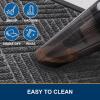 imageSmiry Front Door Mat Outside Entrance Heavy Duty Outdoor Indoor Natural Rubber Doormat Non Slip Trap Dirt and Moisture Easy Clean Low Profile Patio Porch Entryway Mat 295x17 GreyLight Grey