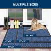 imageSmiry Front Door Mat Outside Entrance Heavy Duty Outdoor Indoor Natural Rubber Doormat Non Slip Trap Dirt and Moisture Easy Clean Low Profile Patio Porch Entryway Mat 295x17 GreyBlue