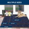 imageSmiry Front Door Mat Outside Entrance Heavy Duty Outdoor Indoor Natural Rubber Doormat Non Slip Trap Dirt and Moisture Easy Clean Low Profile Patio Porch Entryway Mat 295x17 GreyNavy Blue