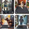 imageSmiry Front Door Mat Outside Entrance Heavy Duty Outdoor Indoor Natural Rubber Doormat Non Slip Trap Dirt and Moisture Easy Clean Low Profile Patio Porch Entryway Mat 295x17 GreyDark Grey