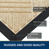 imageSmiry Front Door Mat Outside Entrance Heavy Duty Outdoor Indoor Natural Rubber Doormat Non Slip Trap Dirt and Moisture Easy Clean Low Profile Patio Porch Entryway Mat 295x17 GreyBeige