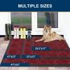 imageSmiry Front Door Mat Outside Entrance Heavy Duty Outdoor Indoor Natural Rubber Doormat Non Slip Trap Dirt and Moisture Easy Clean Low Profile Patio Porch Entryway Mat 295x17 GreyWine Red