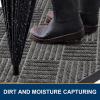 imageSmiry Front Door Mat Outside Entrance Heavy Duty Outdoor Indoor Natural Rubber Doormat Non Slip Trap Dirt and Moisture Easy Clean Low Profile Patio Porch Entryway Mat 295x17 GreyMix Black