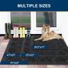 imageSmiry Front Door Mat Outside Entrance Heavy Duty Outdoor Indoor Natural Rubber Doormat Non Slip Trap Dirt and Moisture Easy Clean Low Profile Patio Porch Entryway Mat 295x17 GreyBlack