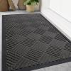 imageSmiry Front Door Mat Outside Entrance Heavy Duty Outdoor Indoor Natural Rubber Doormat Non Slip Trap Dirt and Moisture Easy Clean Low Profile Patio Porch Entryway Mat 295x17 GreyGrey